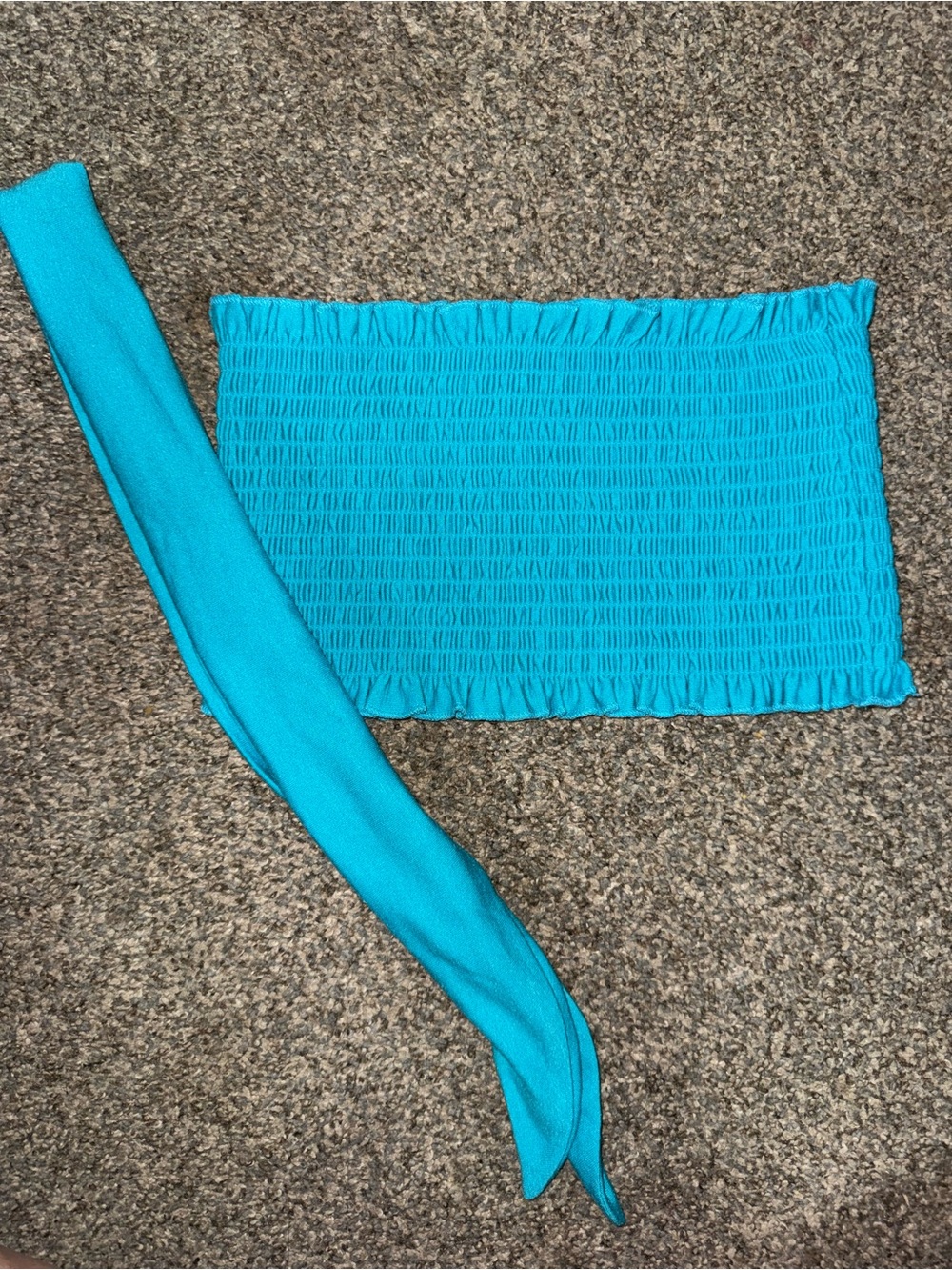 Zenana Turquoise Smocked Tube Top